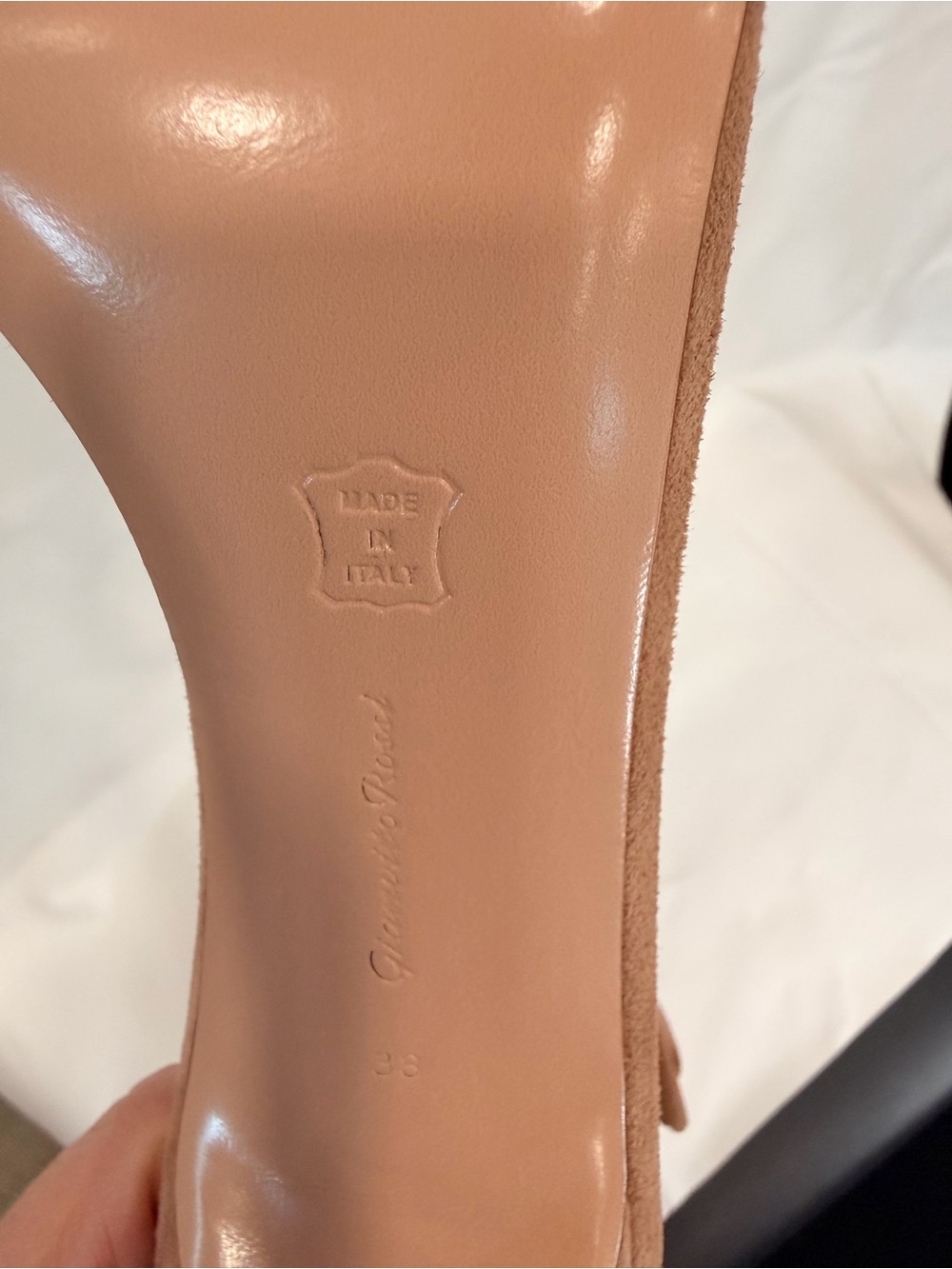 Gianvito Rossi PortofinoTan Suede Ankle-Strap Stiletto Sandals - Picture 9 of 16